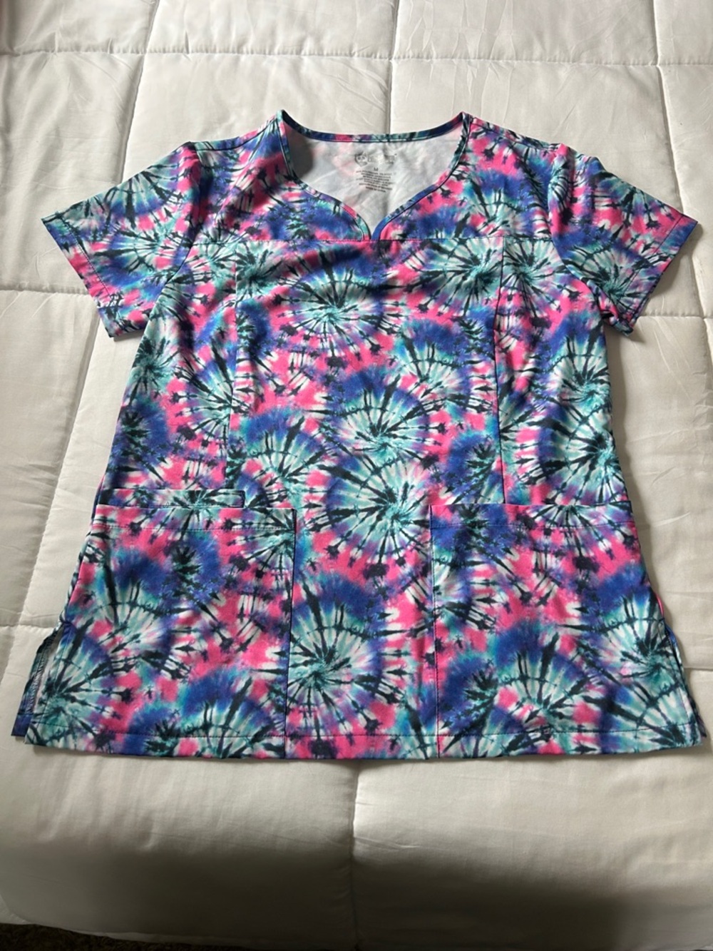 Women’s Tie Dye Scrub Top-Pandamed